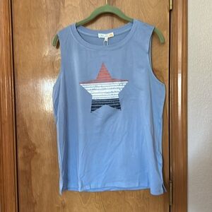 Medium C&C California Red White Blue Star relaxed fit sleeveless shirt